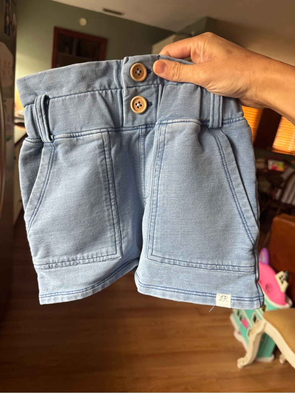 Little Road Co Girls Light Blue Pull-On Shorts